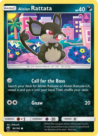 Alolan Rattata 084/168  SM  Celestial Storm - Common