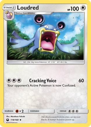 Loudred 118  - Reverse Holofoil SM  Celestial Storm - Uncommon