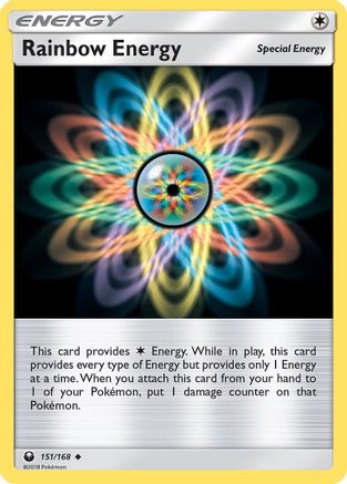 Rainbow Energy 151/168  - Reverse Holofoil SM  Celestial Storm - Uncommon