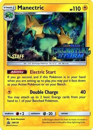 Manectric - SM130 (Prerelease) [Staff]  - Holofoil SM Promos - Promo