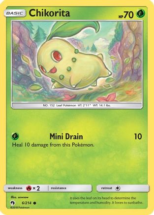 Chikorita (6) (6) 006/214  SM  Lost Thunder - Common