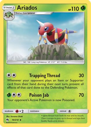 Ariados 010  - Reverse Holofoil SM  Lost Thunder - Uncommon
