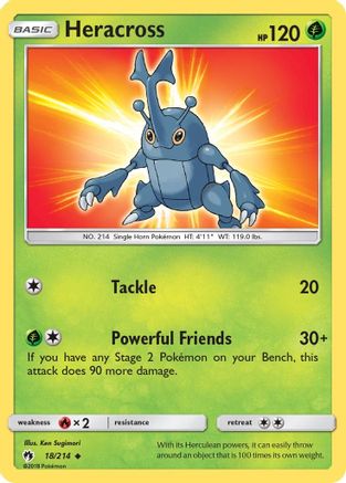 Heracross (018/214) [SM  Lost Thunder] Reverse Holofoil - Uncommon