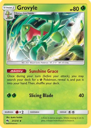 Grovyle (021/214) [SM  Lost Thunder] Normal - Uncommon