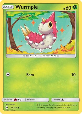 Wurmple (23) (23) 023/214  - Reverse Holofoil SM  Lost Thunder - Common