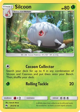 Silcoon 025  - Reverse Holofoil SM  Lost Thunder - Uncommon