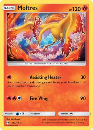 Moltres 038/214  - Reverse Holofoil SM  Lost Thunder - Rare