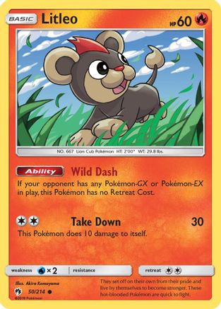 Litleo 050/214  - Reverse Holofoil SM  Lost Thunder - Common