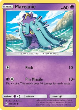 Mareanie (105) (105) 105  SM  Lost Thunder - Common