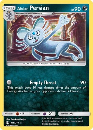 Alolan Persian (119/214) [SM  Lost Thunder] Normal - Rare
