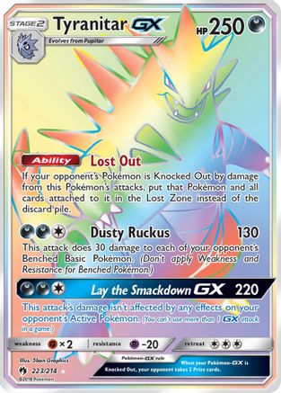 Tyranitar GX (Secret) 223  - Holofoil SM  Lost Thunder - Secret Rare
