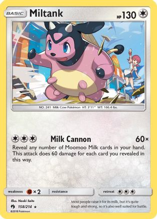 Miltank 158  - Reverse Holofoil SM  Lost Thunder - Rare