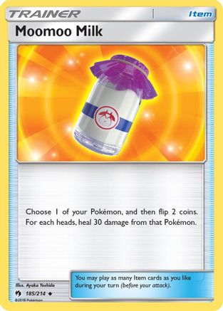 Moomoo Milk 185  - Reverse Holofoil SM  Lost Thunder - Uncommon