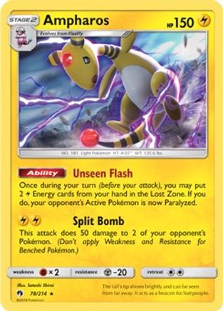 Ampharos (SM Lost Thunder) (78/214) [Deck Exclusives] Normal - Rare
