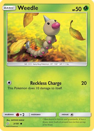 Weedle (3) (3) 003/181  - Reverse Holofoil SM  Team Up - Common