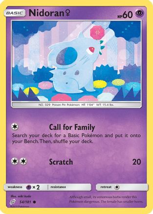 Nidoran F 054/181  - Reverse Holofoil SM  Team Up - Common