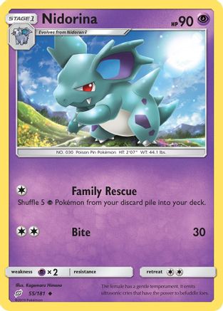 Nidorina 055/181  - Reverse Holofoil SM  Team Up - Uncommon