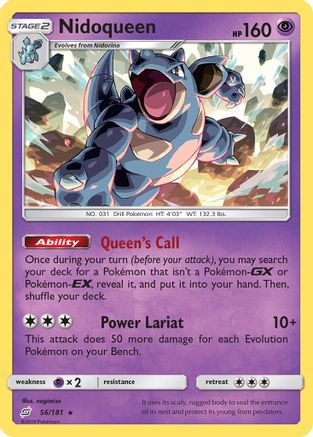 Nidoqueen 056/181  - Reverse Holofoil SM  Team Up - Rare
