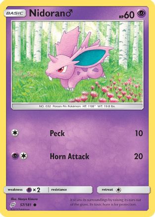 Nidoran M 057/181  - Reverse Holofoil SM  Team Up - Common