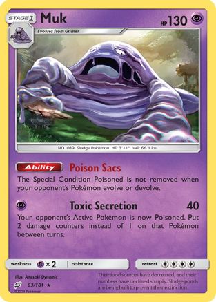Muk 063  - Reverse Holofoil SM  Team Up - Rare