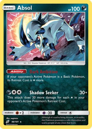 Absol 088  - Holofoil SM  Team Up - Holo Rare
