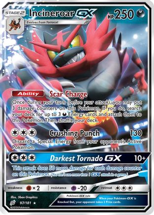 Incineroar GX (097/181) [SM  Team Up] Holofoil - Ultra Rare