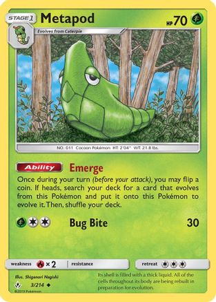 Metapod (003/214) [SM  Unbroken Bonds] Normal - Uncommon