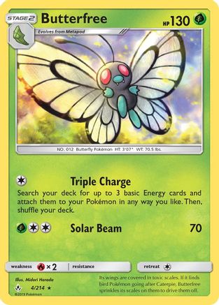 Butterfree (004/214) [SM  Unbroken Bonds] Reverse Holofoil - Rare
