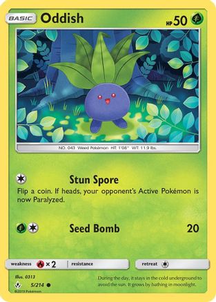 Oddish (5) (5) 005  SM  Unbroken Bonds - Common