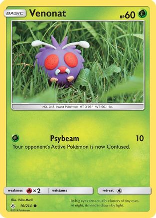 Venonat (010/214) [SM  Unbroken Bonds] Reverse Holofoil - Common