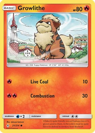 Growlithe (021/214) [SM  Unbroken Bonds] Normal - Common