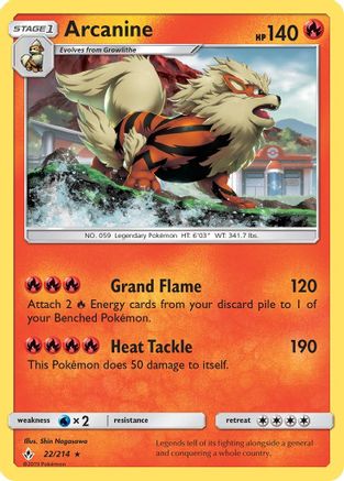 Arcanine (022/214) [SM  Unbroken Bonds] Holofoil - Holo Rare
