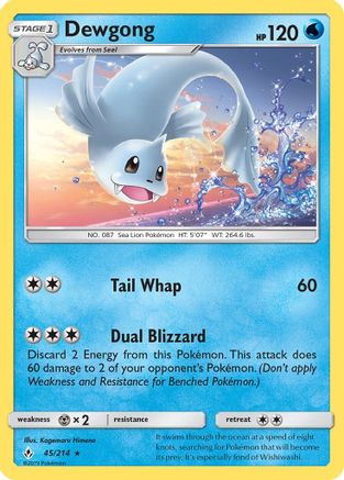 Dewgong (045/214) [SM  Unbroken Bonds] Reverse Holofoil - Rare