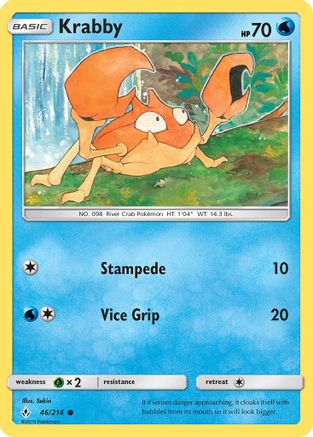 Krabby (046/214) [SM  Unbroken Bonds] Reverse Holofoil - Common