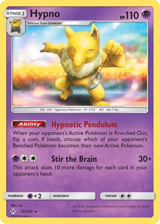 Hypno (72/214) [SM  Unbroken Bonds] Normal - Rare