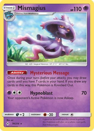 Mismagius 078/214  SM  Unbroken Bonds - Rare