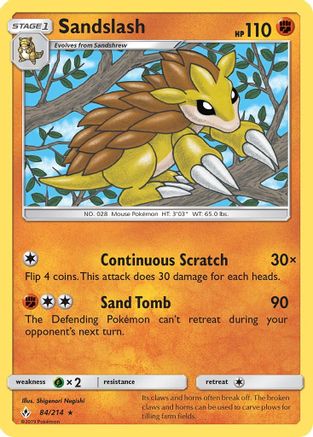 Sandslash (84/214) [SM  Unbroken Bonds] Normal - Rare