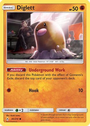 Diglett (085/214) [SM  Unbroken Bonds] Normal - Common