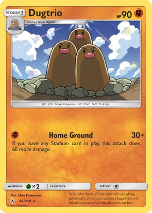 Dugtrio (86/214) [SM  Unbroken Bonds] Normal - Rare