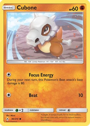 Cubone (090/214) [SM  Unbroken Bonds] Reverse Holofoil - Common