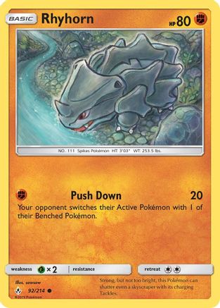 Rhyhorn (092/214) [SM  Unbroken Bonds] Normal - Common
