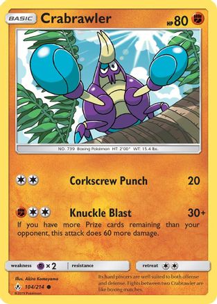 Crabrawler (104/214) [SM  Unbroken Bonds] Reverse Holofoil - Common