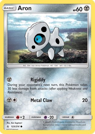 Aron (123/214) [SM  Unbroken Bonds] Reverse Holofoil - Common