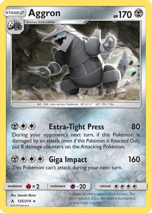 Aggron/214  - Reverse Holofoil SM  Unbroken Bonds - Rare