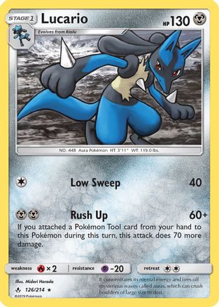 Lucario 126  - Holofoil SM  Unbroken Bonds - Holo Rare