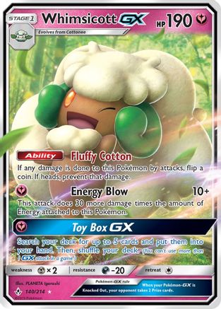 Whimsicott GX (140/214) [SM  Unbroken Bonds] Holofoil - Ultra Rare