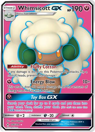 Whimsicott GX (Full Art) (206/214) [SM  Unbroken Bonds] Holofoil - Ultra Rare