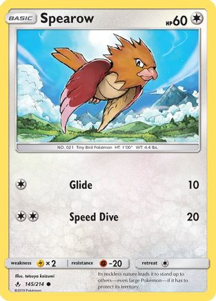 Spearow (145/214) [SM  Unbroken Bonds] Normal - Common