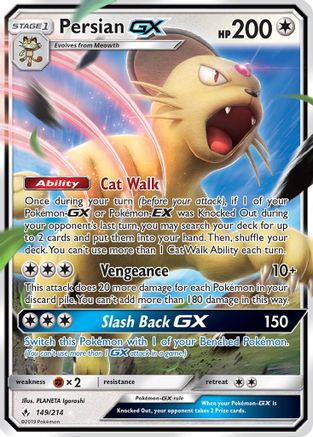 Persian GX 149  - Holofoil SM  Unbroken Bonds - Ultra Rare
