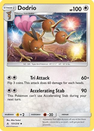 Dodrio (151/214) [SM  Unbroken Bonds] Reverse Holofoil - Uncommon
